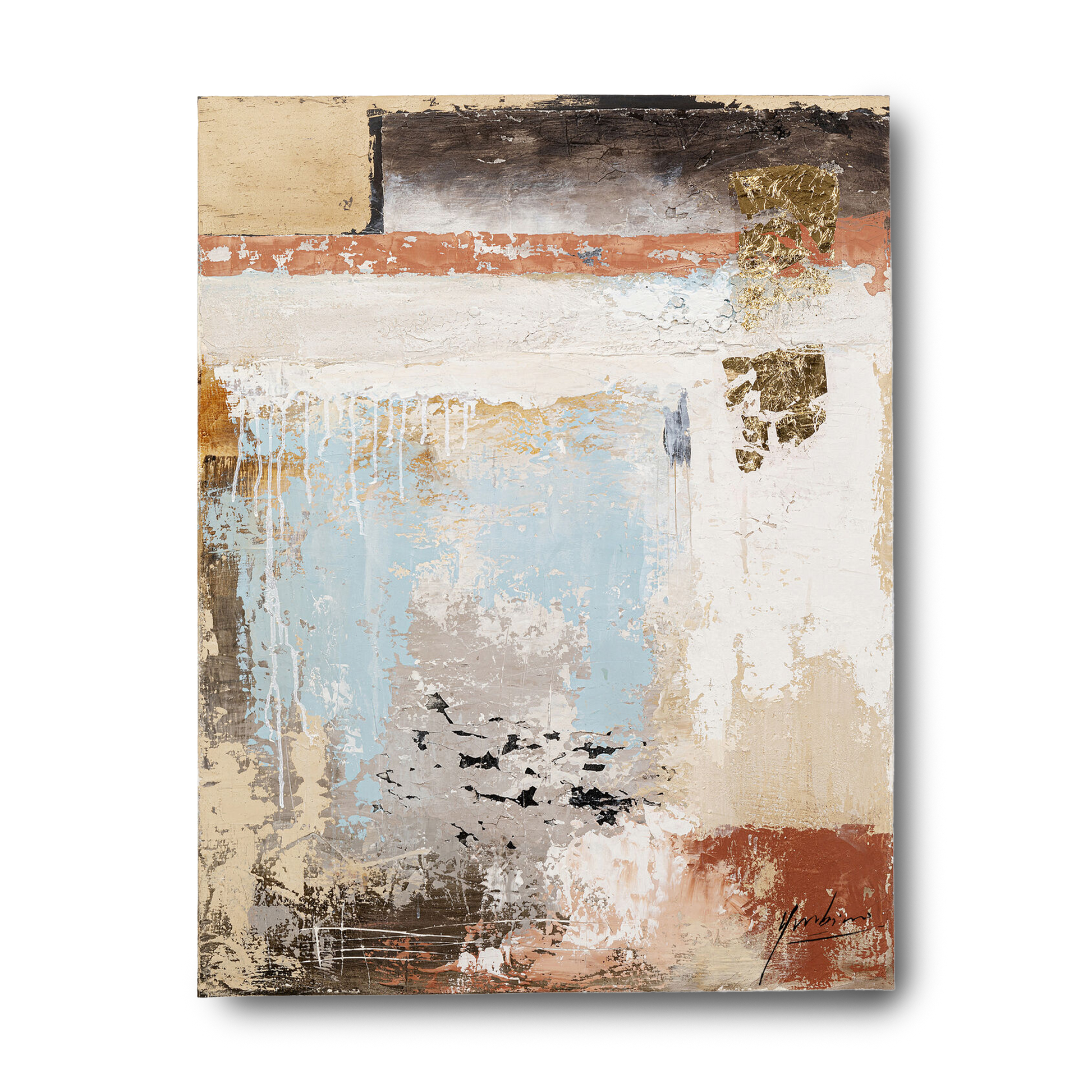 BRUNO Canvas Picture Art  with abstract textures and colors