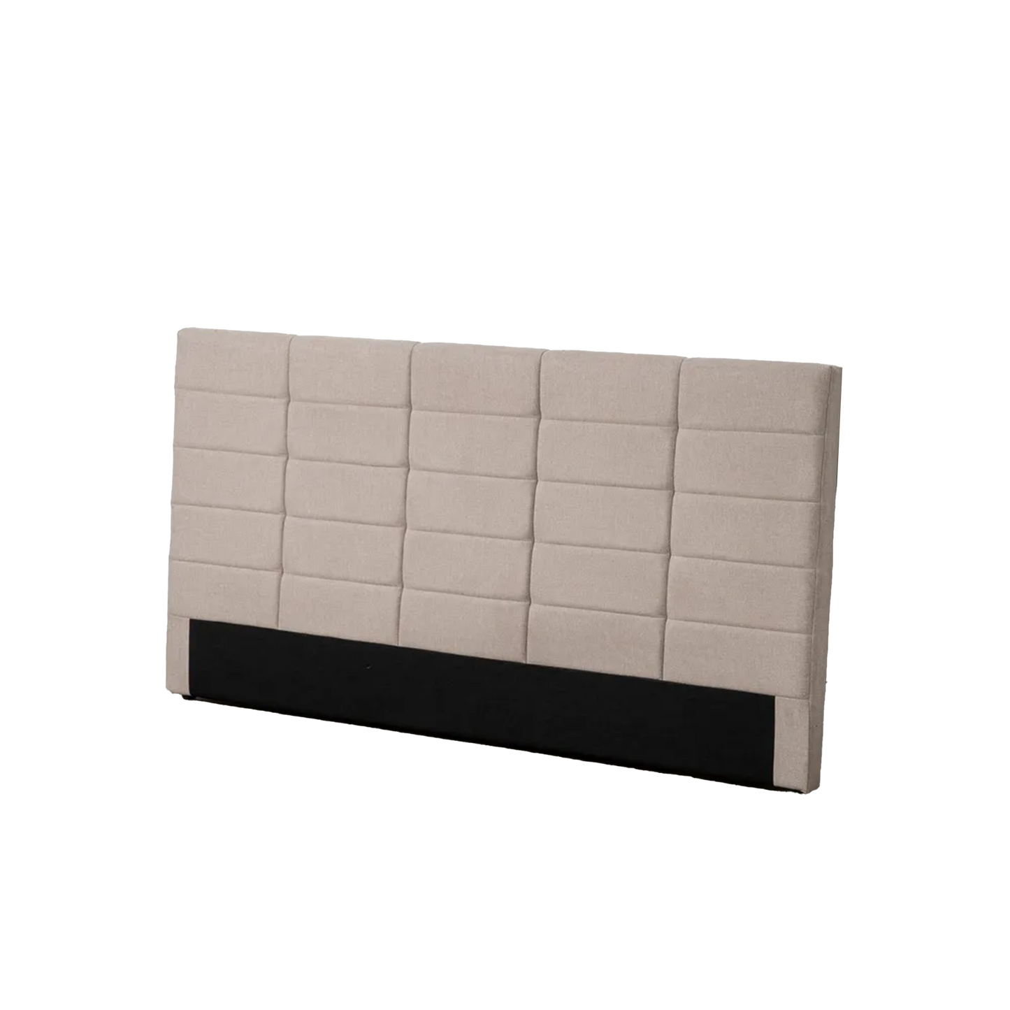 Santiago upholstered headboard in beige fabric with quilted grid design, 190 cm wide