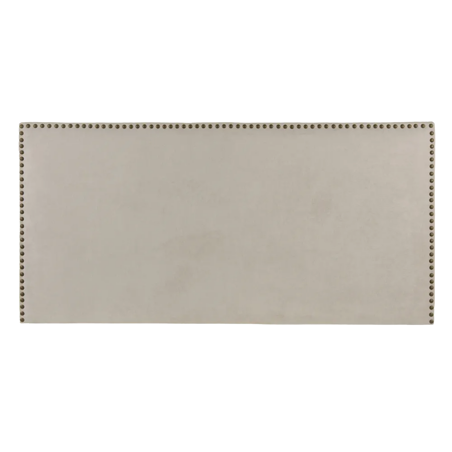 Danna headboard with greyish beige fabric and stud trim, 160 cm wide for queen beds, elegant and classic bedroom accent