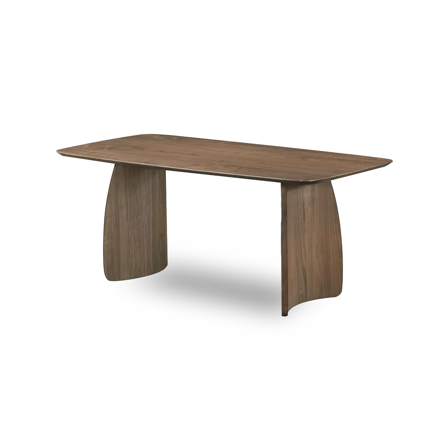 Alberto 180 cm Walnut-Veneered Dining Table with sculptural curved wood base