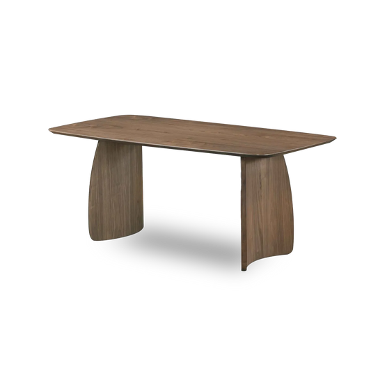 Alberto 180 cm Walnut-Veneered Dining Table with sculptural curved wood base