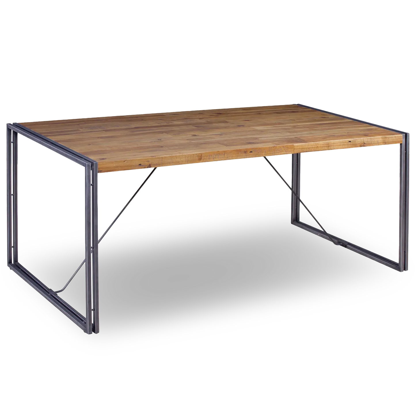 Violeta 180 cm Dining Table with solid wood top and black metal frame