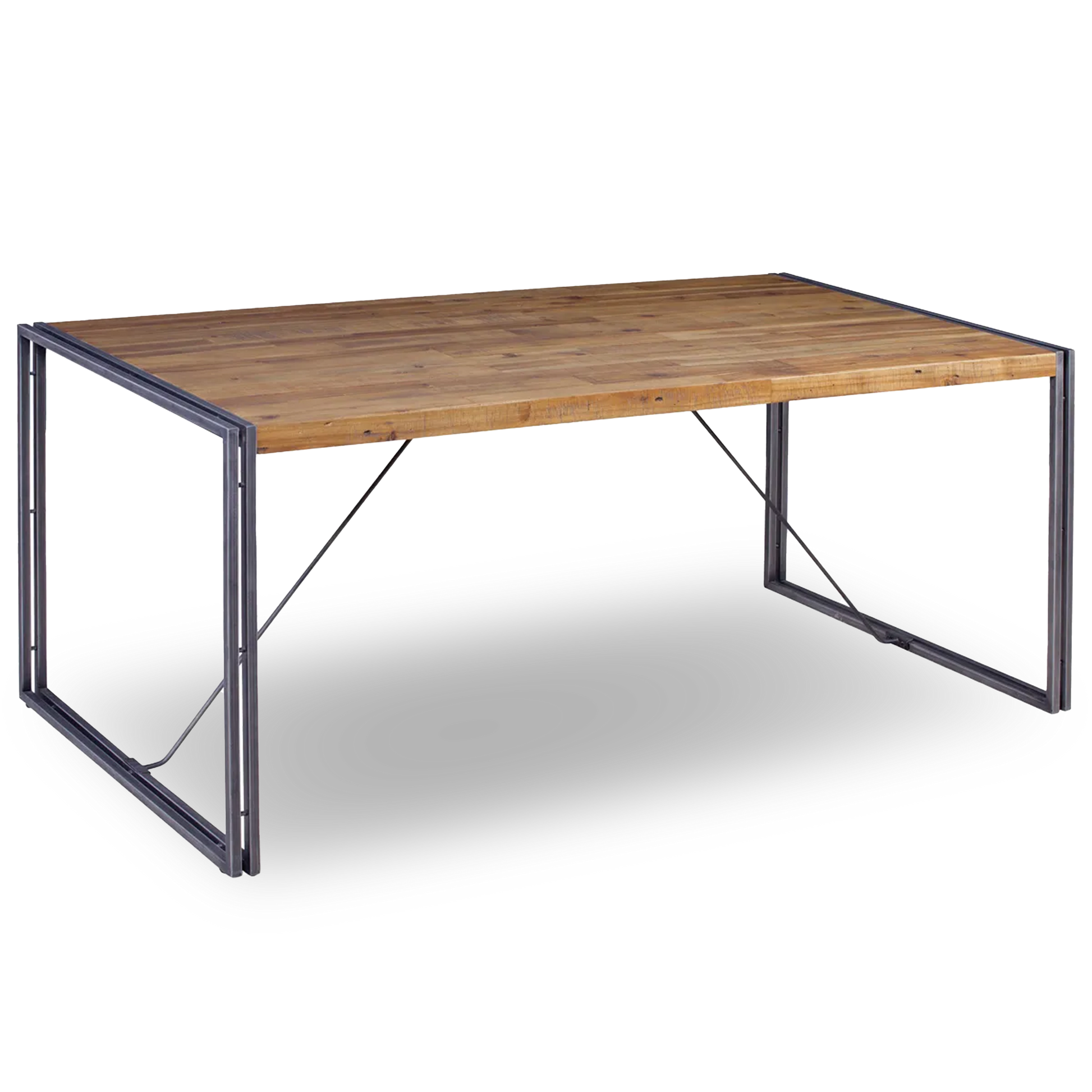 Violeta 180 cm Dining Table with solid wood top and black metal frame