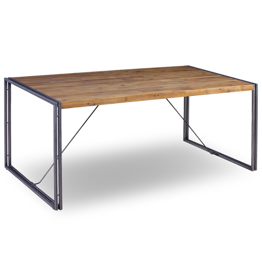 Violeta 180 cm Dining Table with solid wood top and black metal frame