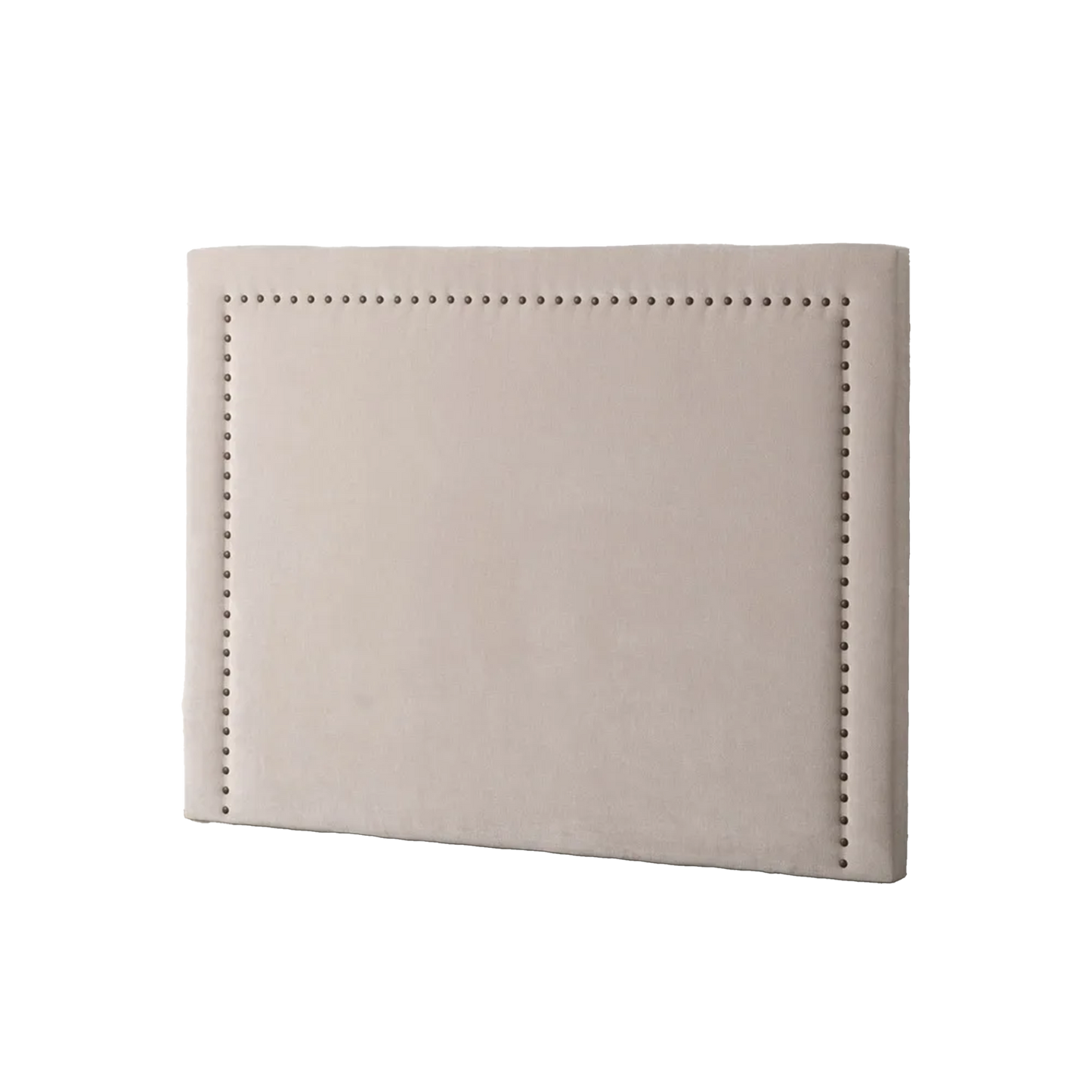 Florencia cream upholstered headboard with decorative stud detailing, 165 x 7 x 125 cm, perfect for queen-size beds