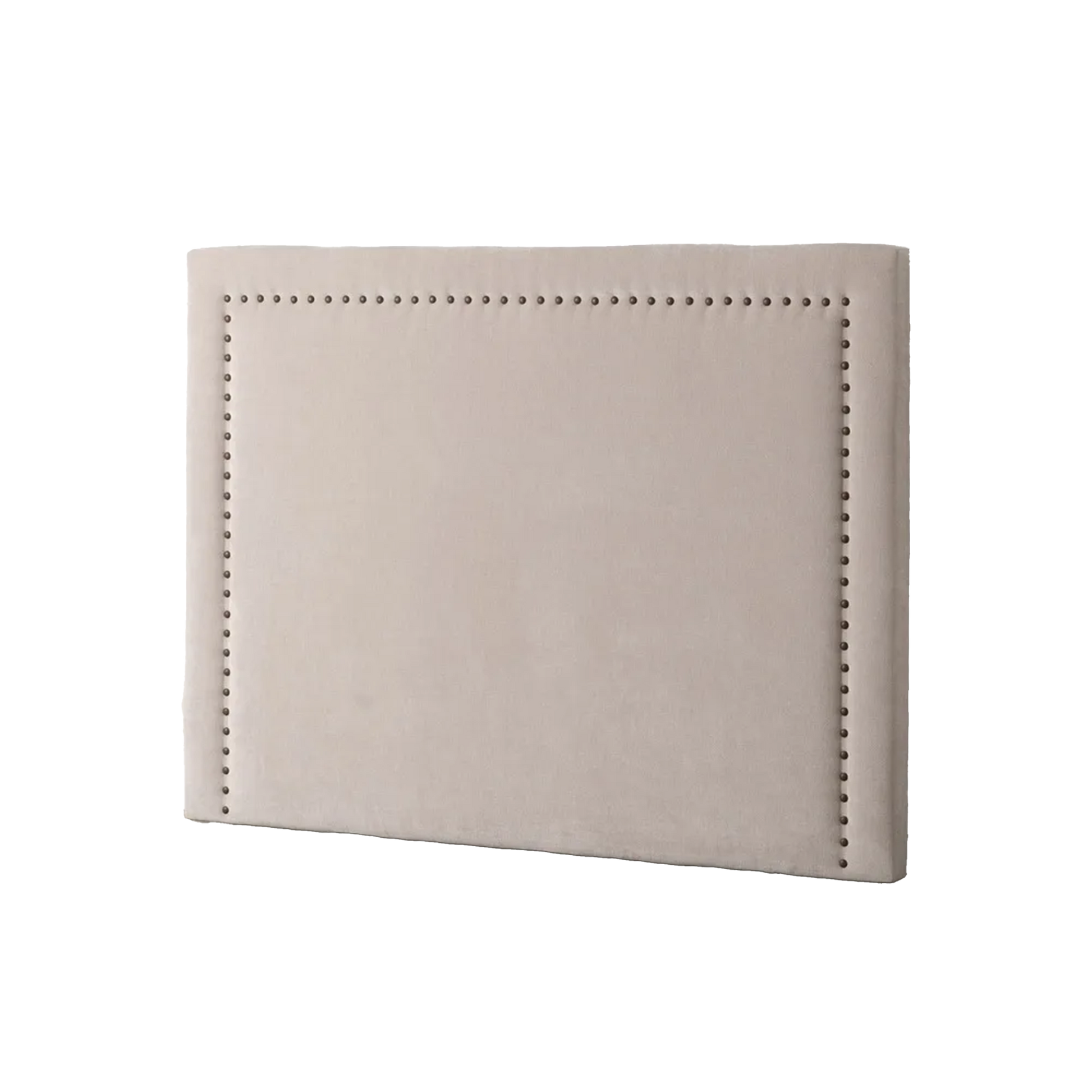 Florencia cream upholstered headboard with decorative stud detailing, 165 x 7 x 125 cm, perfect for queen-size beds