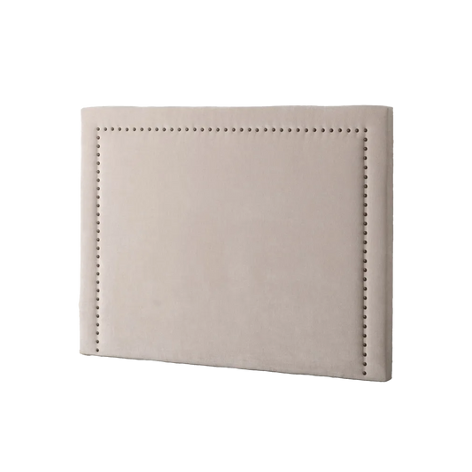 Florencia cream upholstered headboard with decorative stud detailing, 165 x 7 x 125 cm, perfect for queen-size beds