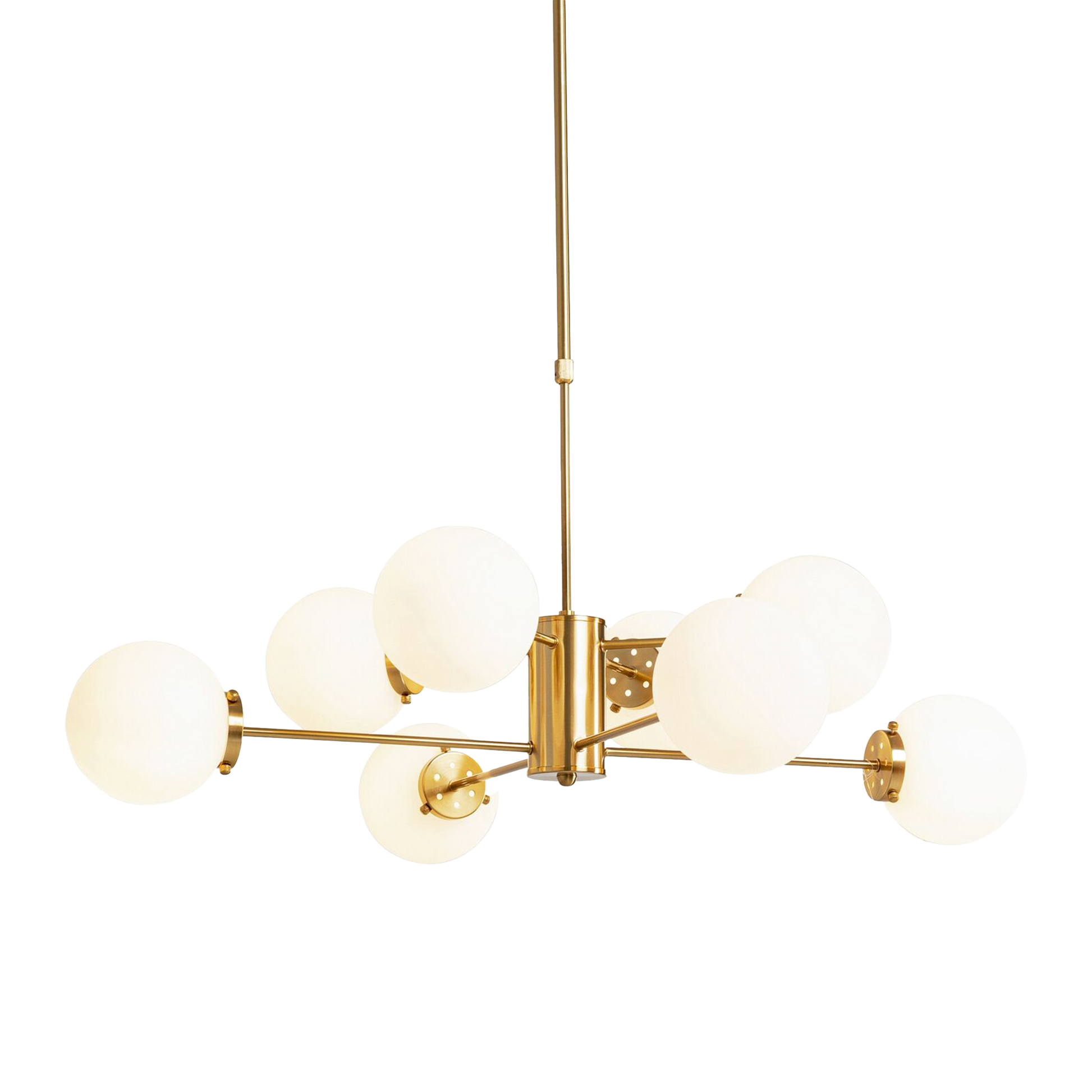 VIN Heavenly Gold Lamp with opal glass globes and brass finish