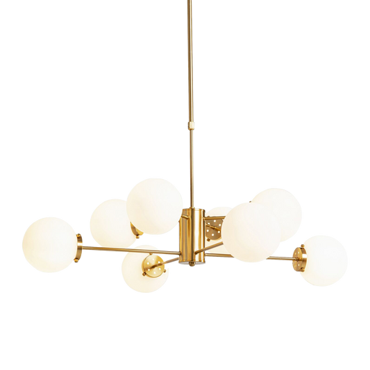 VIN Heavenly Gold Lamp with opal glass globes and brass finish