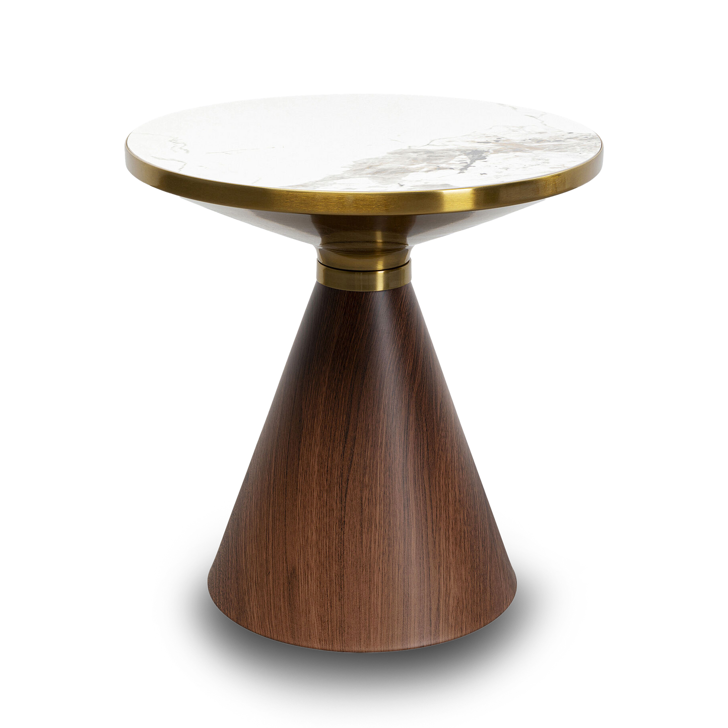 ZAC Ceramic Coffee Table with marble top and walnut wood base