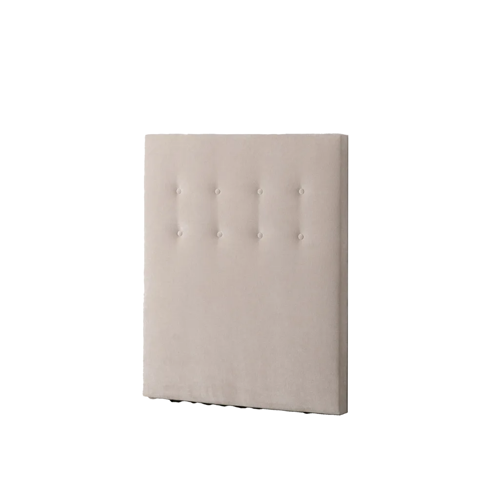 Delfina headboard in cream fabric with button tufting, 100 cm wide and 125 cm high, ideal for single beds and compact spaces
