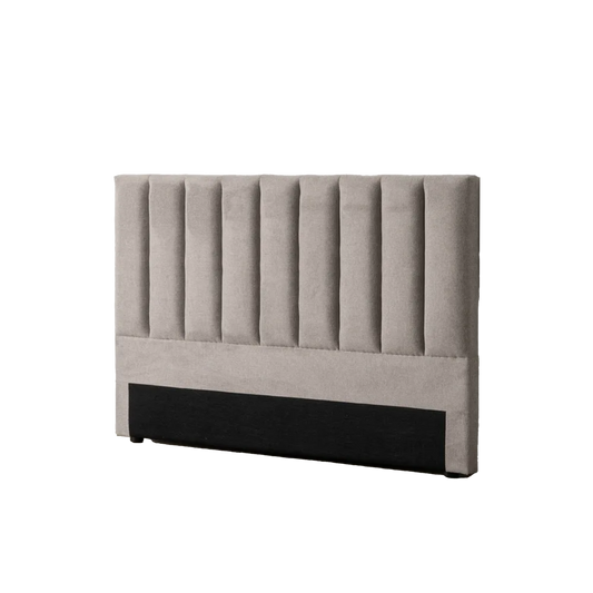 Agustina grey upholstered headboard with vertical channel stitching, 160 cm wide, perfect for double and queen-size beds