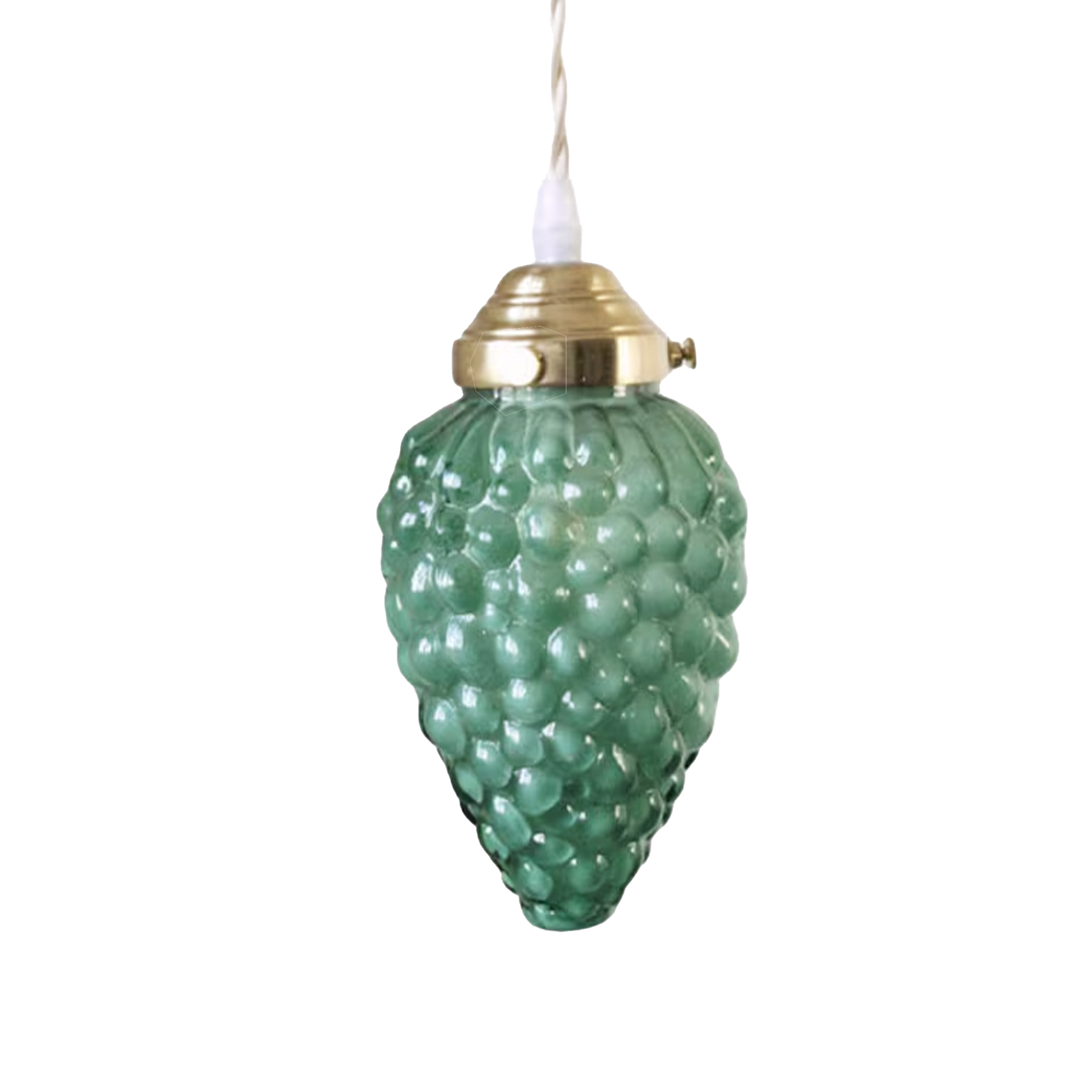 Nora pendant light with green grape glass and brass details – AK Interior Living