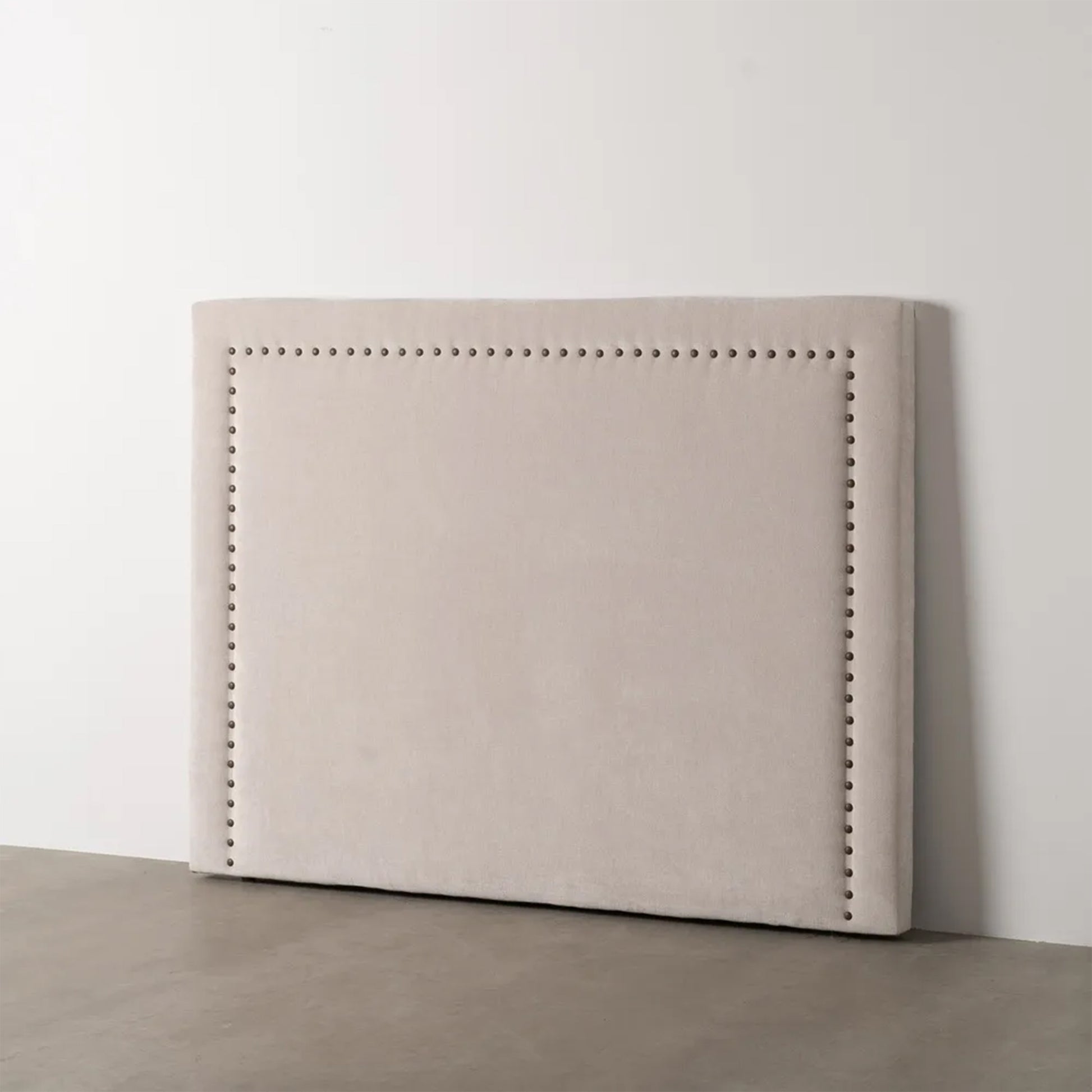 Florencia cream upholstered headboard with decorative stud detailing, 165 x 7 x 125 cm, perfect for queen-size beds