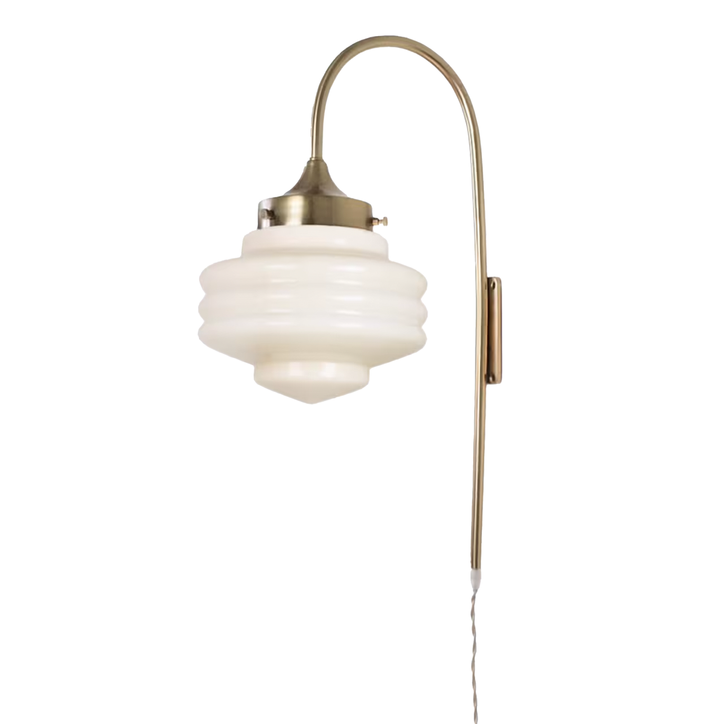 Naia wall lamp brass with opal beige glass – AK Interior Living