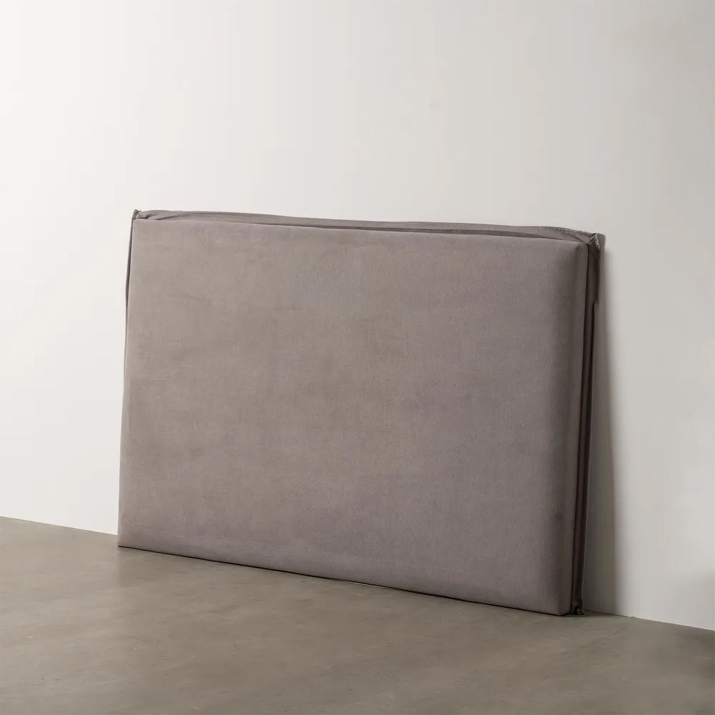 Ana-Paula taupe fabric headboard, 160 cm wide, minimalist padded design for queen or double beds