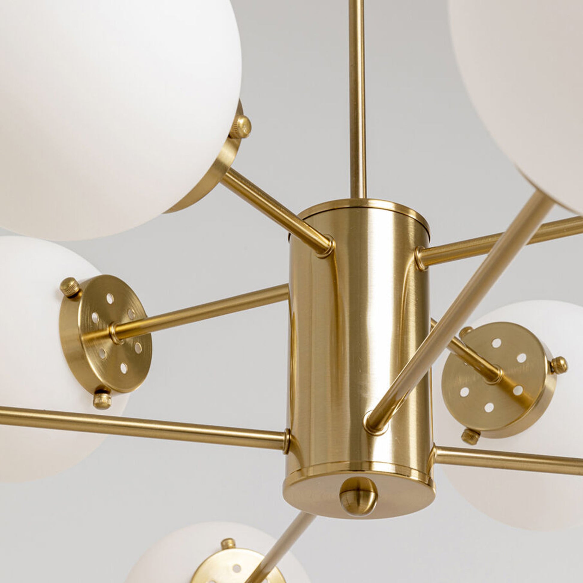 VIN Heavenly Gold Lamp with opal glass globes and brass finish