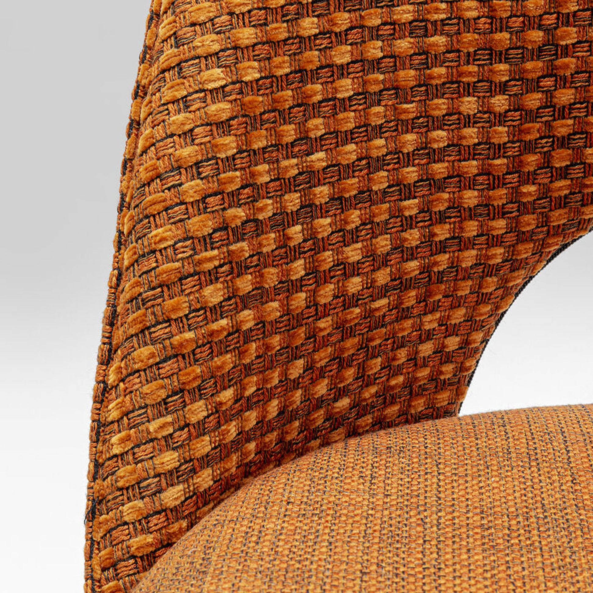 HARRY Orange Chair with textured fabric and gold-accented black legs