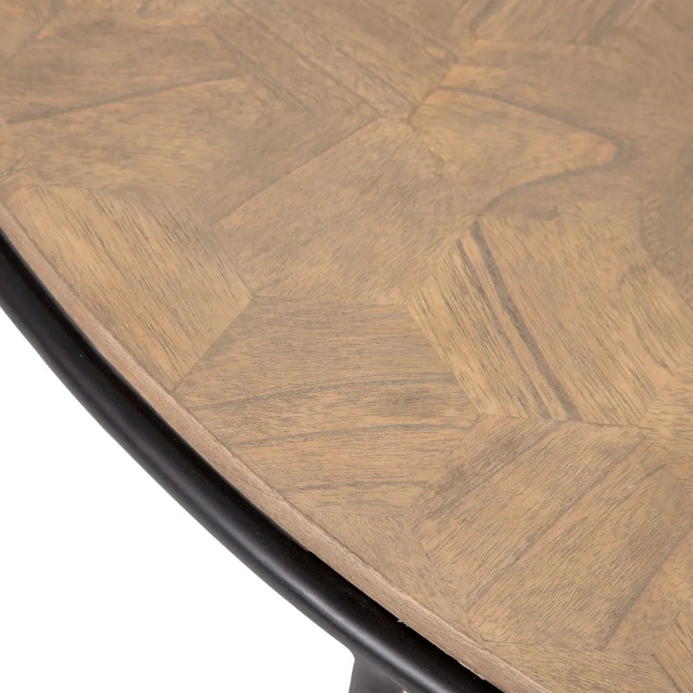 Aoife natural way MDF-metal circular coffee table in a contemporary room