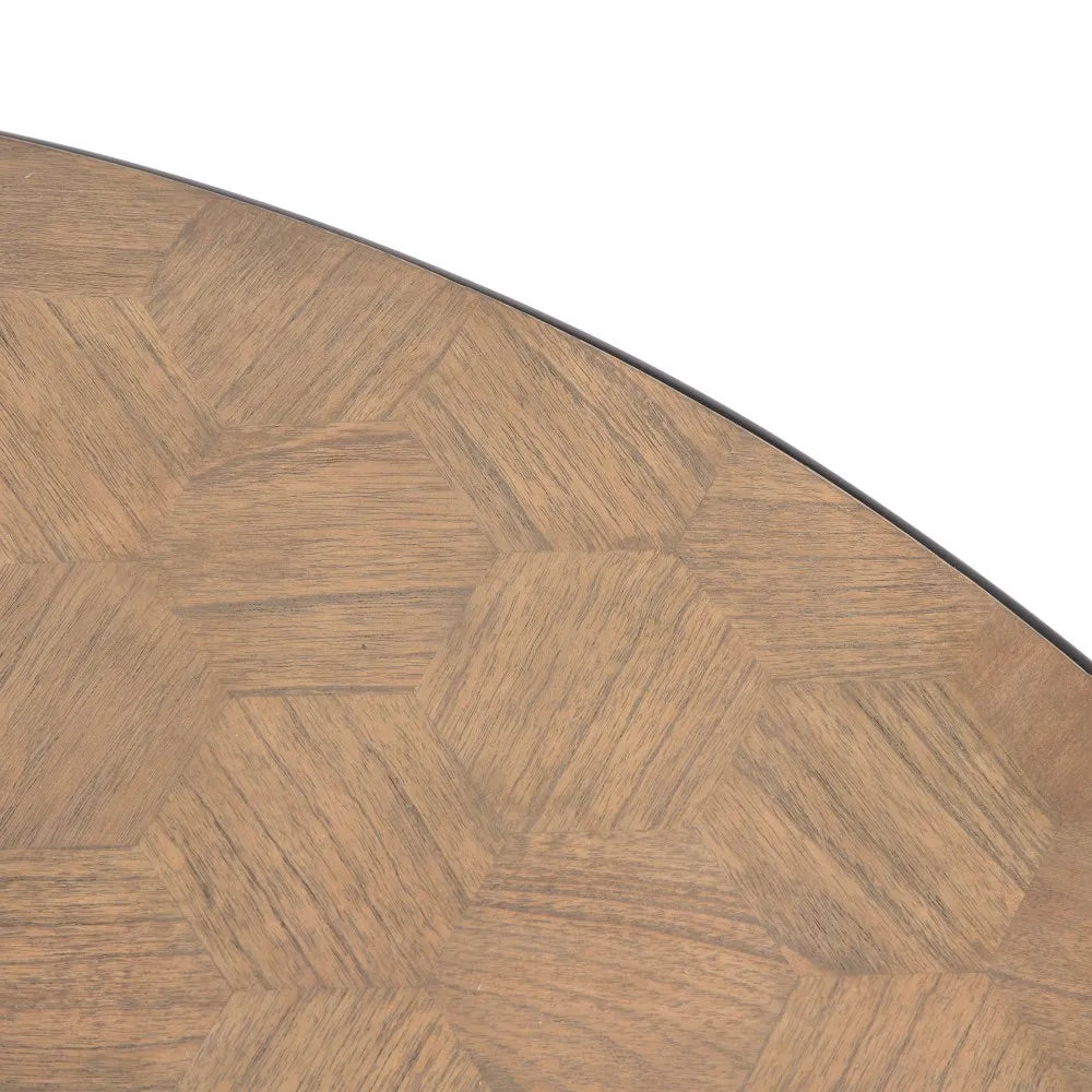 Aoife natural way MDF-metal circular coffee table in a contemporary room