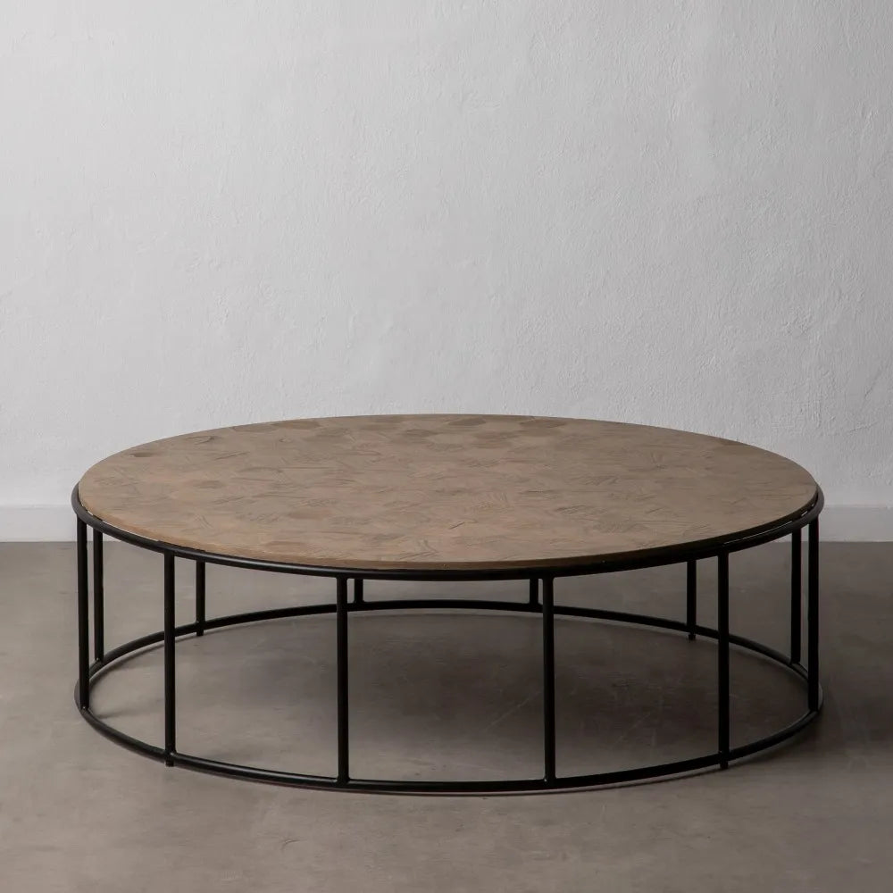Aoife natural way MDF-metal circular coffee table in a contemporary room