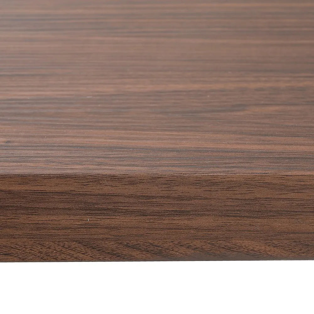 Diego Dining Table Brown-Black with wood-look MDF top and black star-shaped metal base, 160 x 90 cm