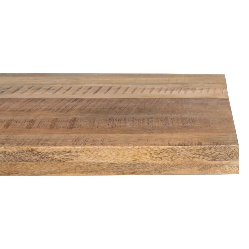 Enzo Dining Table Natural-Black with large wood top and black iron starburst base, 240 x 100 cm