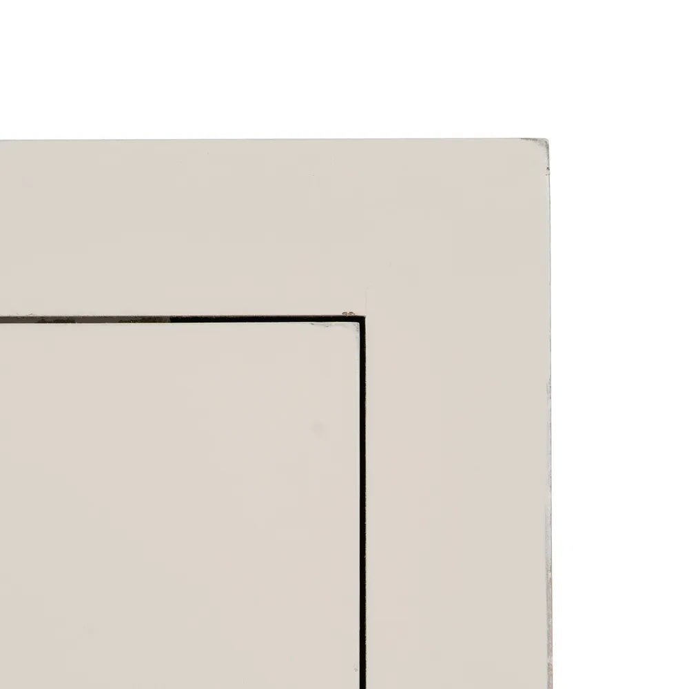 Aroa white wooden side table with 2 drawers and open shelf