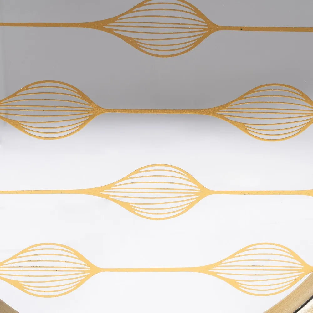 Clíodhna silver-gold mirror tray set with etched pattern for elegant decor