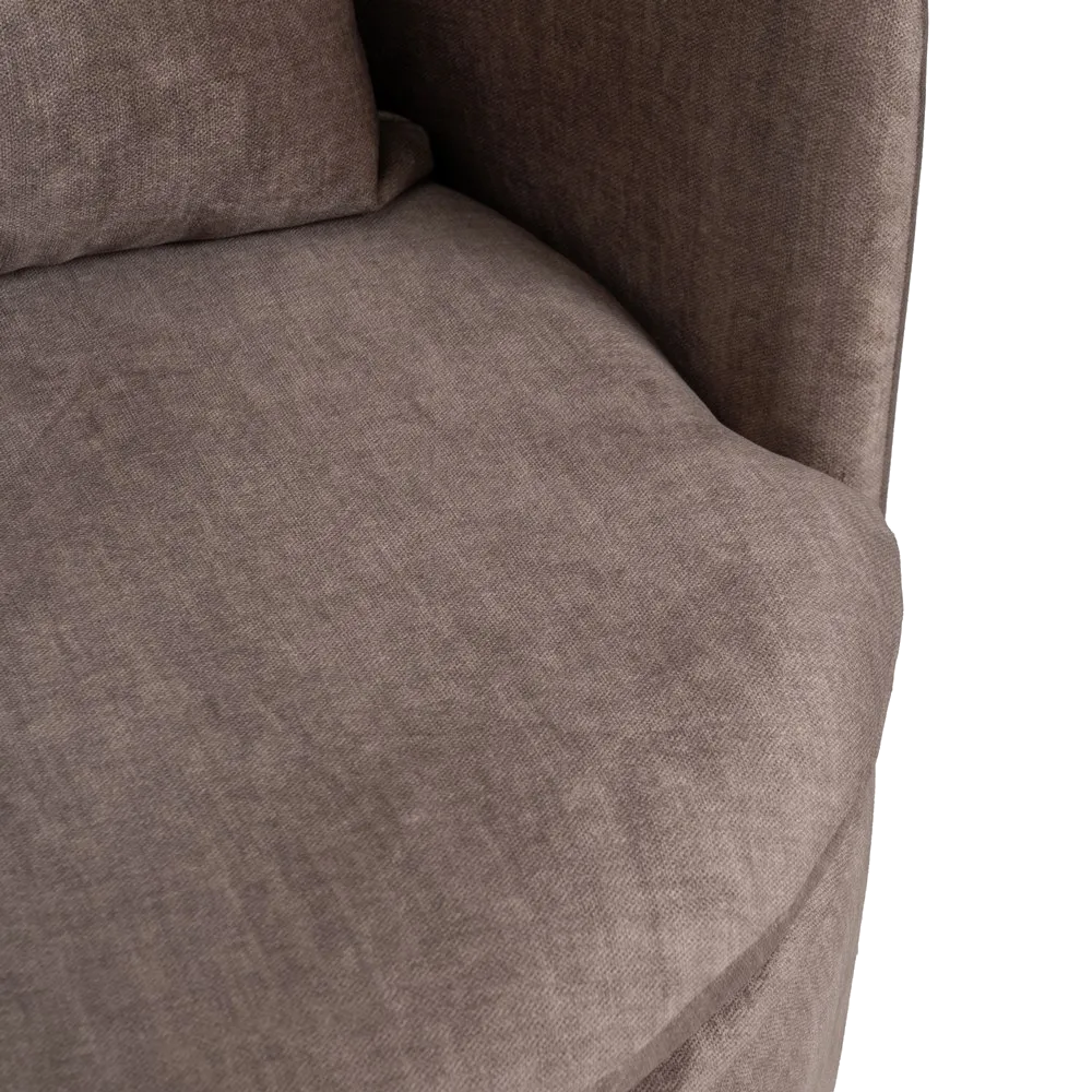 AXEL taupe old fabric revolving armchair with cushioned seat from AK Interior Living