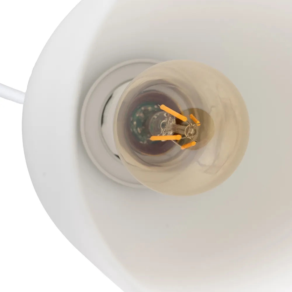 Aurora ceiling lamp with white glass shade and gold metal detail by AK Interior Living.