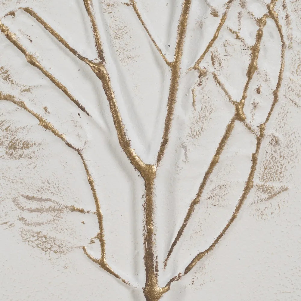 Clodagh botanical relief painting in wooden frame showcasing serene nature vibes