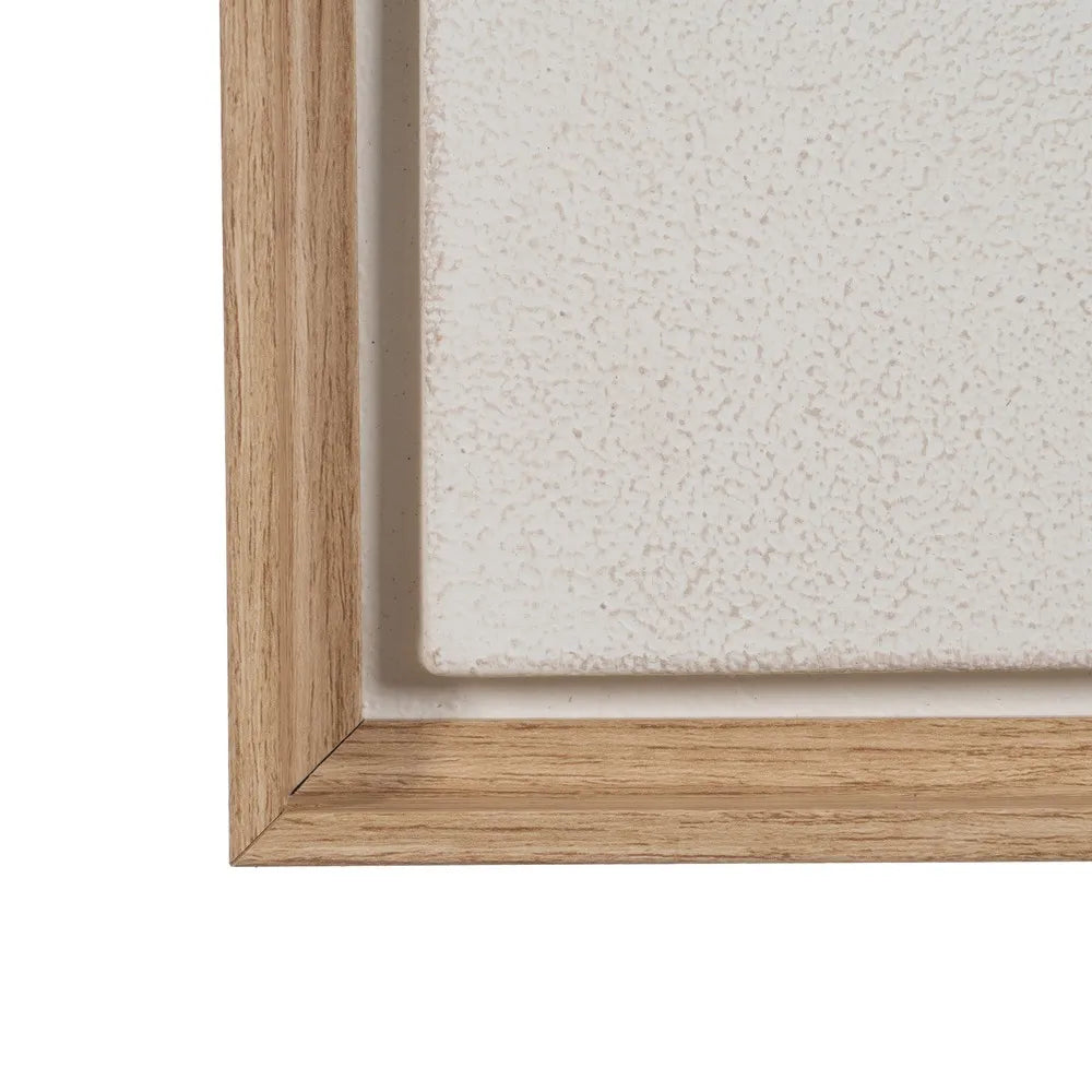 Clodagh botanical relief painting in wooden frame showcasing serene nature vibes