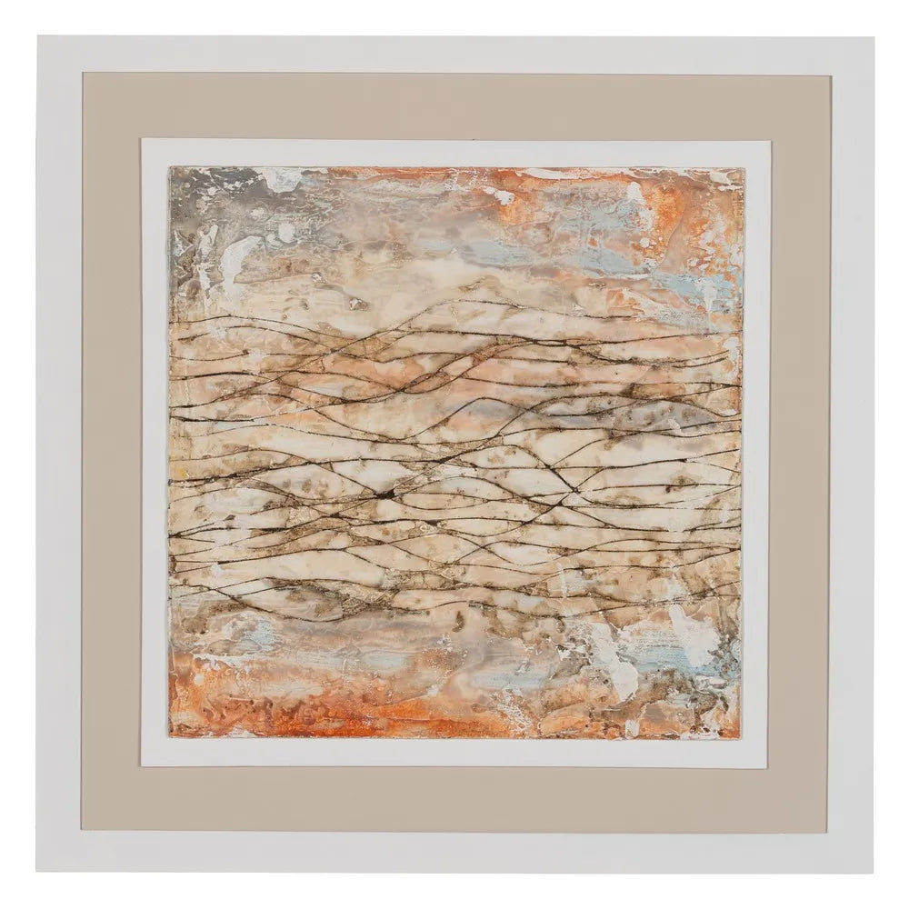 Aodh abstract nature-inspired paintings set in elegant wood frames