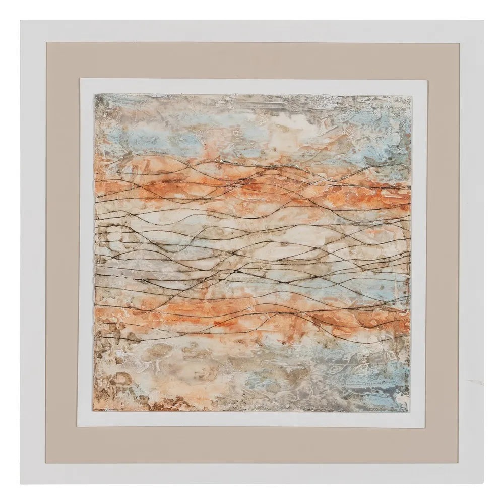 Aodh abstract nature-inspired paintings set in elegant wood frames