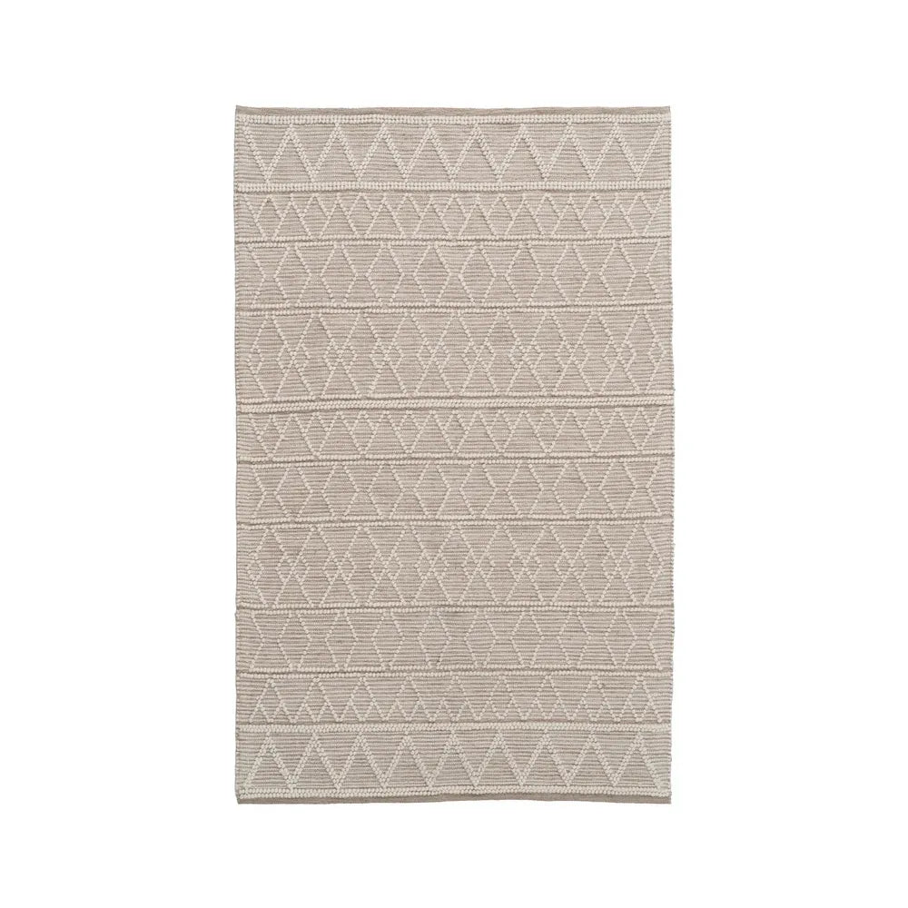Maria cream fabric carpet with geometric pattern in living space