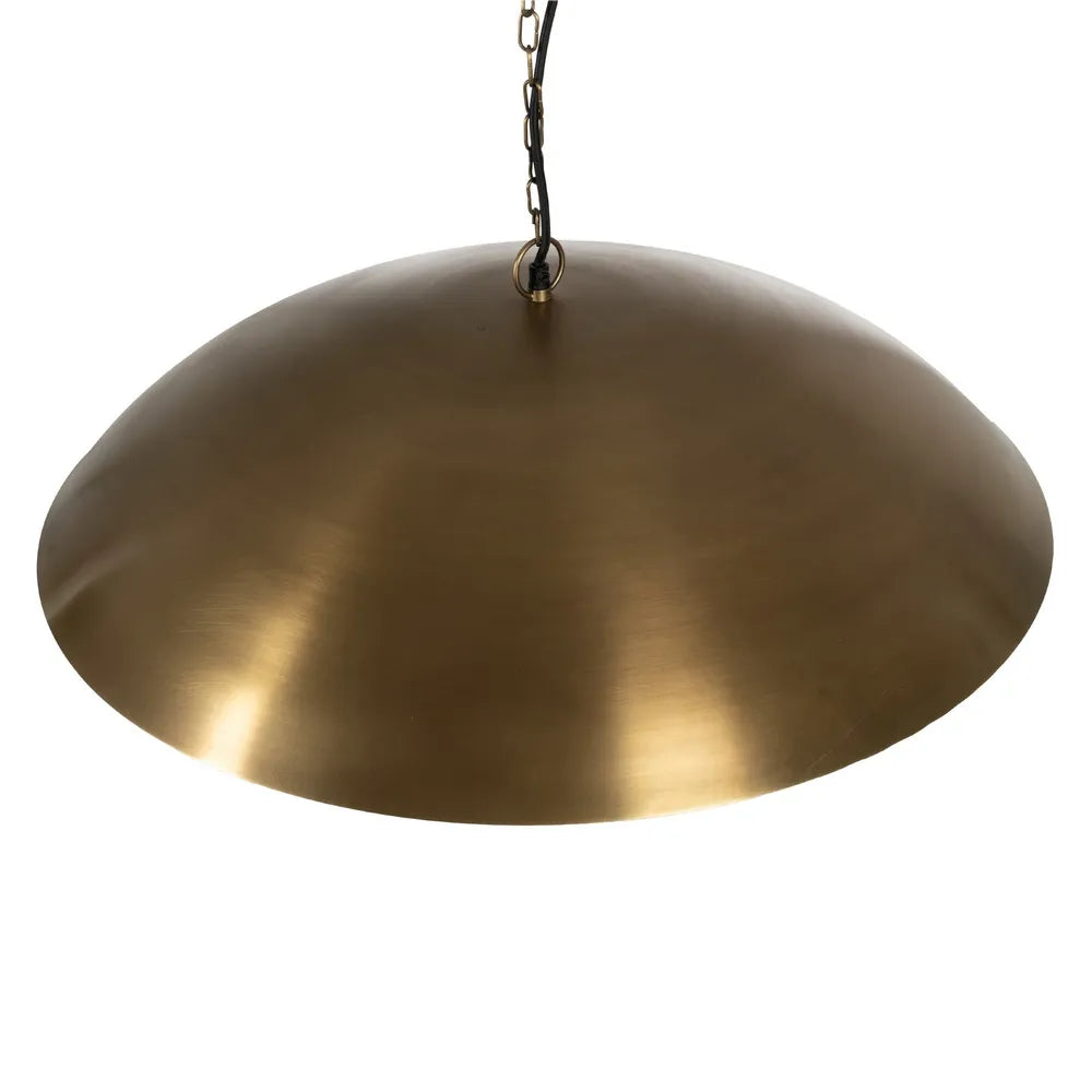 Solara pendant light in antique brass dome design with chain suspension by AK Interior Living.