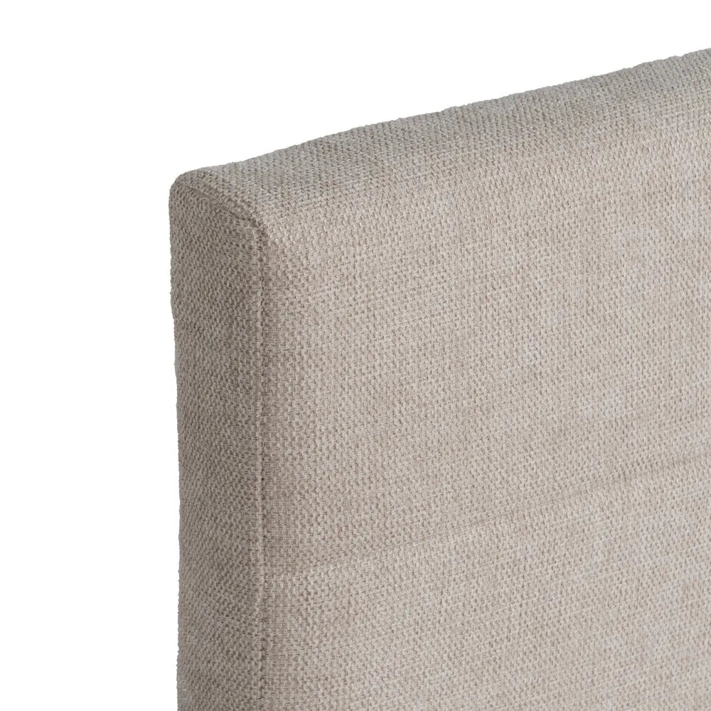 Rodrigo beige fabric headboard with stitched square pattern, 160 cm wide