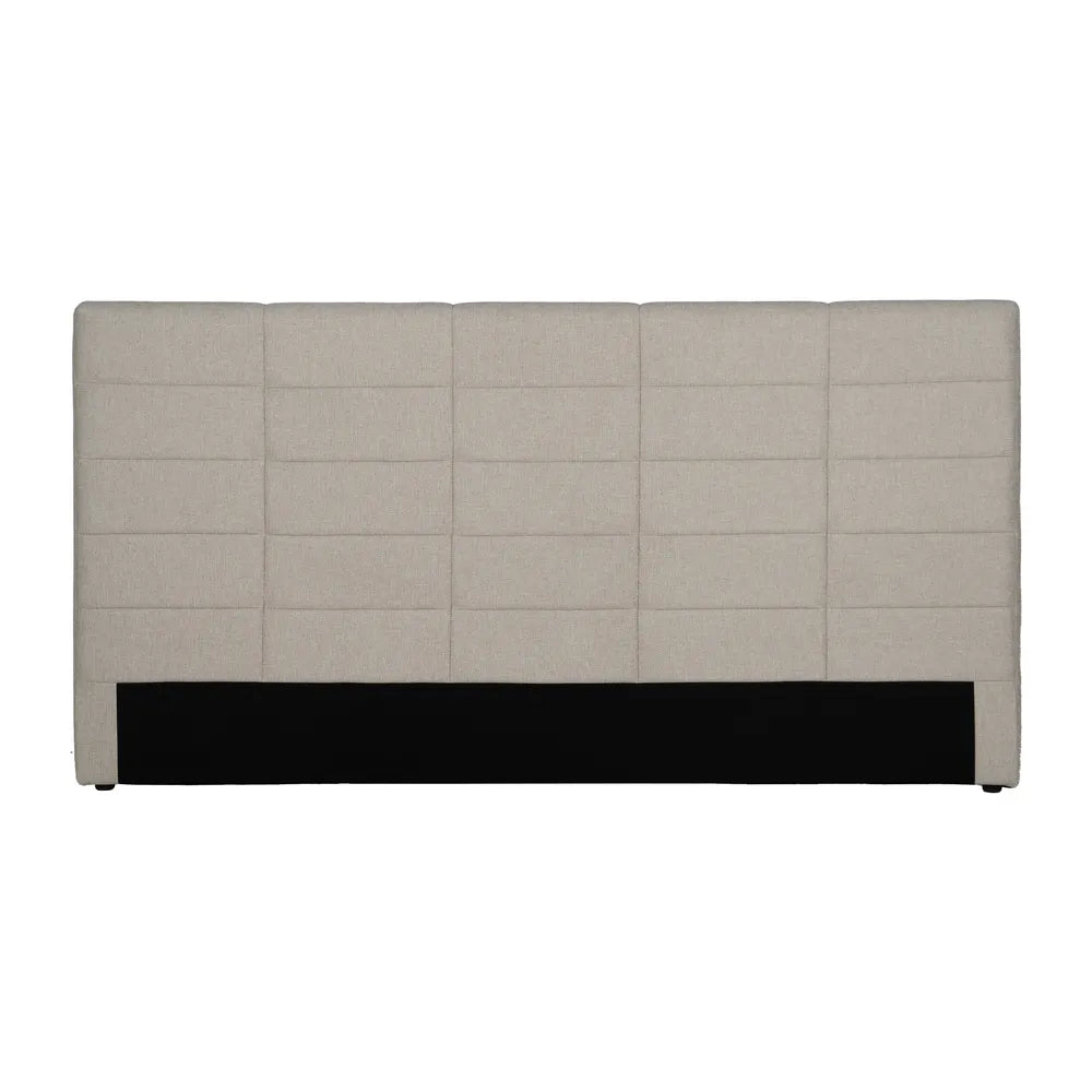 Santiago upholstered headboard in beige fabric with quilted grid design, 190 cm wide