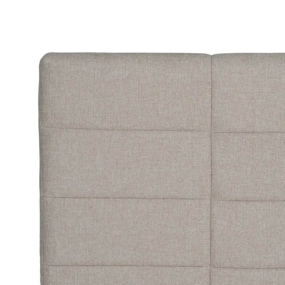 Santiago upholstered headboard in beige fabric with quilted grid design, 190 cm wide