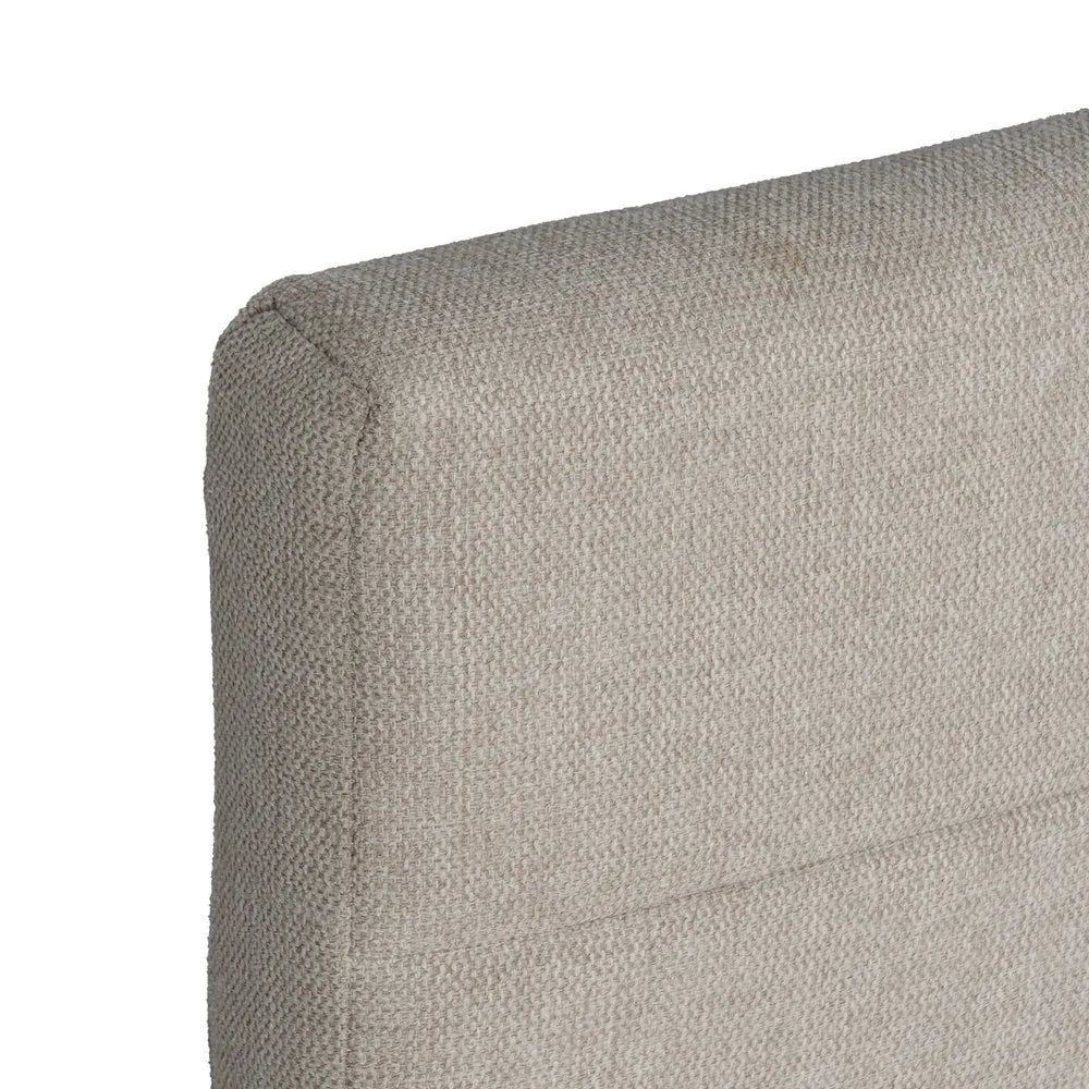 Santiago upholstered headboard in beige fabric with quilted grid design, 190 cm wide