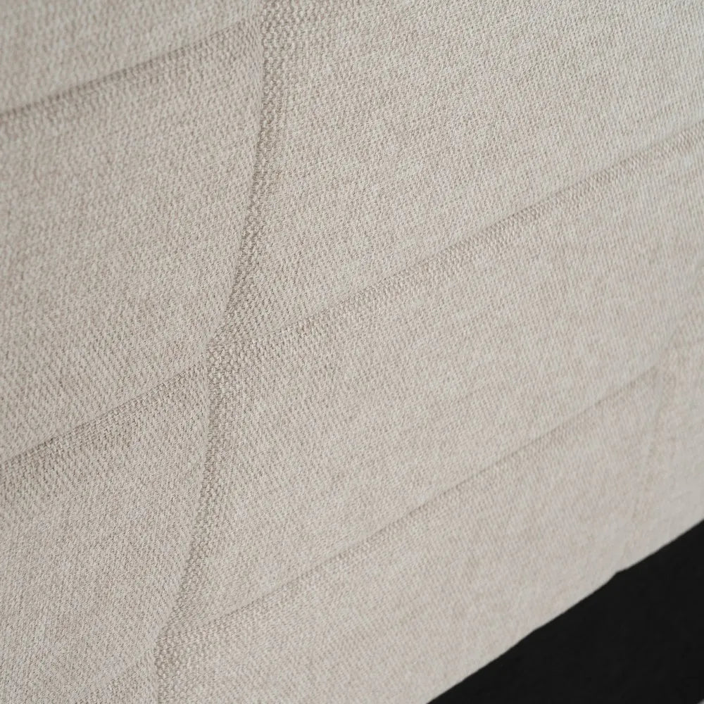 Santiago upholstered headboard in beige fabric with quilted grid design, 190 cm wide