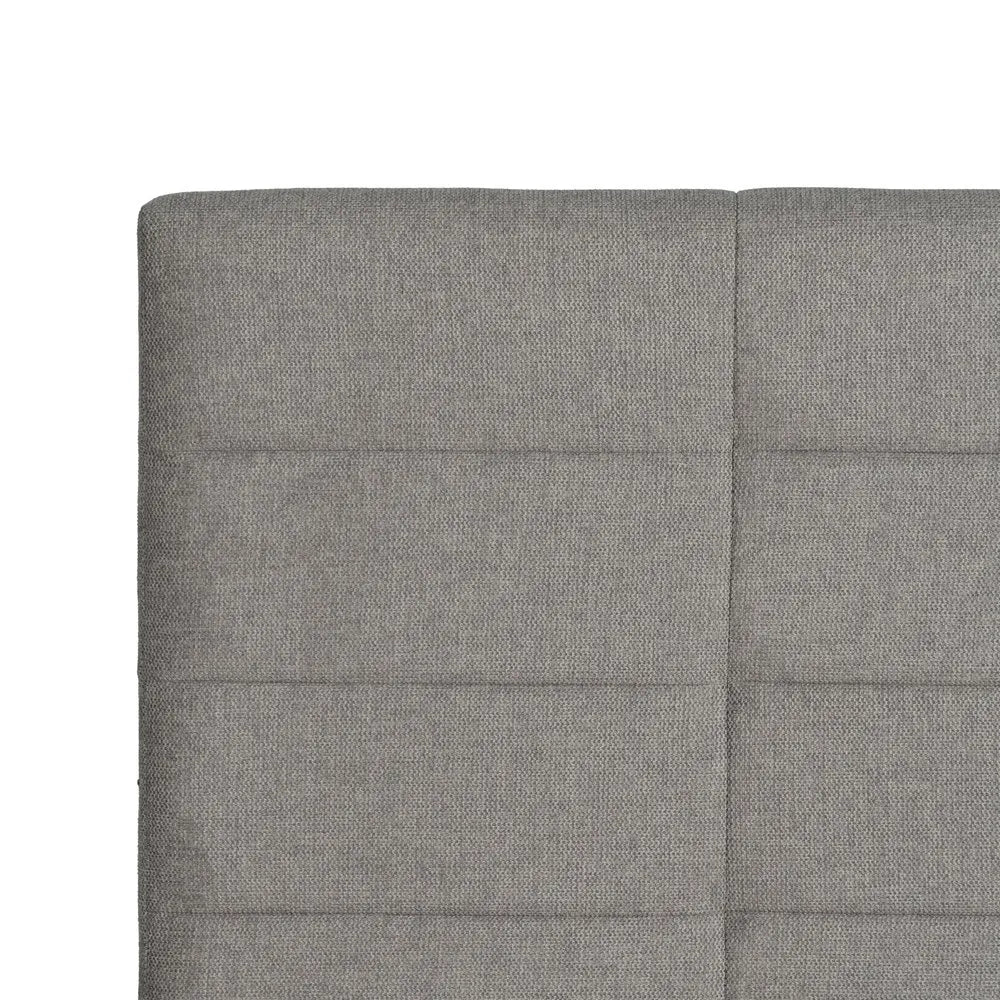 Thiago grey quilted headboard with modern stitched pattern and black base, 190 cm wide for king-size beds