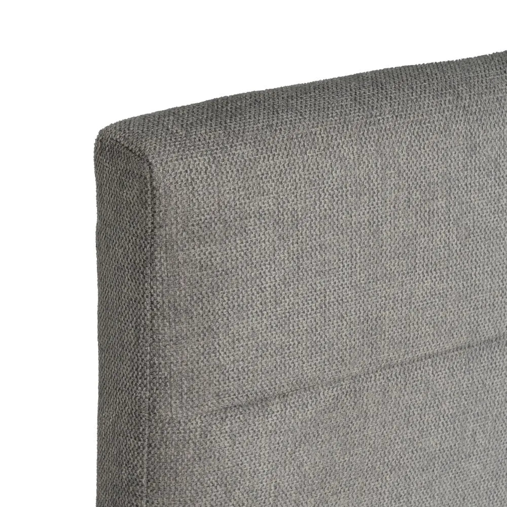 Thiago grey quilted headboard with modern stitched pattern and black base, 190 cm wide for king-size beds