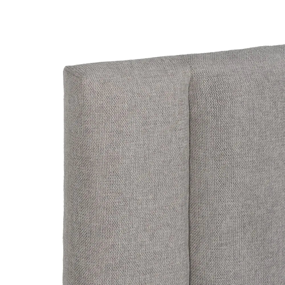 Agustina grey upholstered headboard with vertical channel stitching, 160 cm wide, perfect for double and queen-size beds