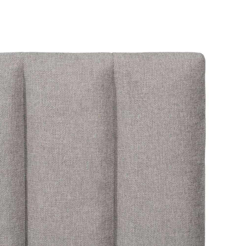 Agustina grey upholstered headboard with vertical channel stitching, 160 cm wide, perfect for double and queen-size beds