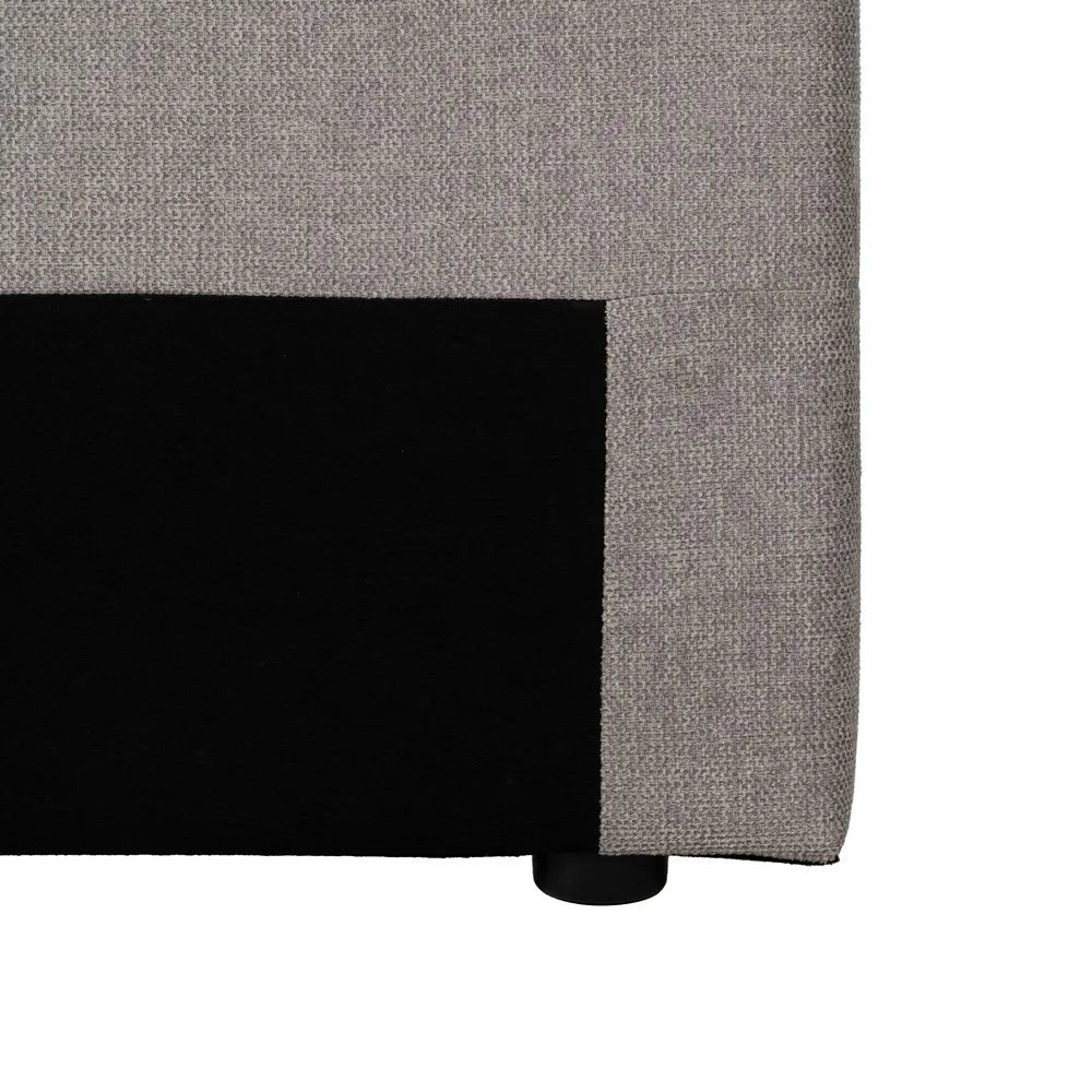 Agustina grey upholstered headboard with vertical channel stitching, 160 cm wide, perfect for double and queen-size beds