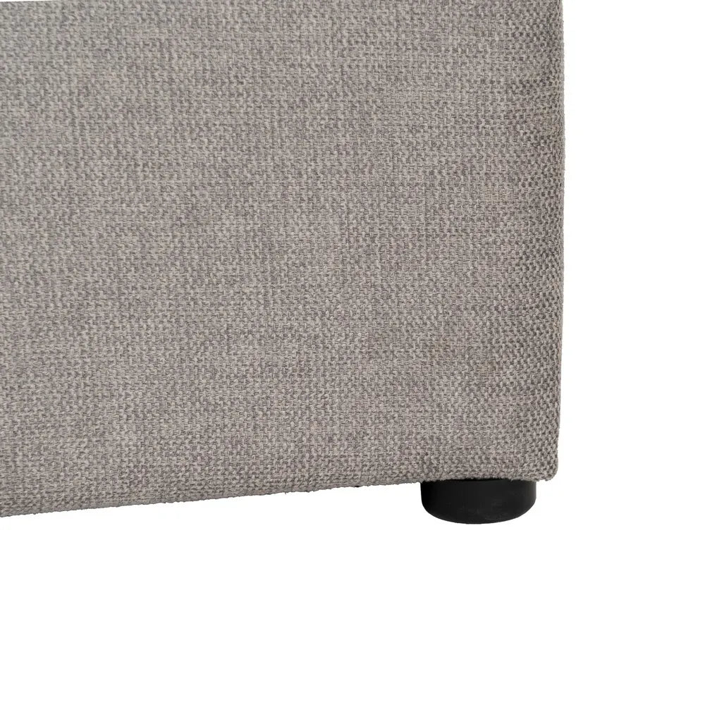 Pol grey upholstered storage bed with high padded headboard and lift-up slatted base