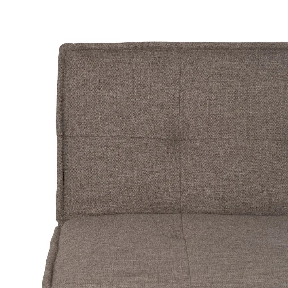 Martín Sofa Bed Beige Metal-Wood with tufted fabric and wooden legs, foldable design