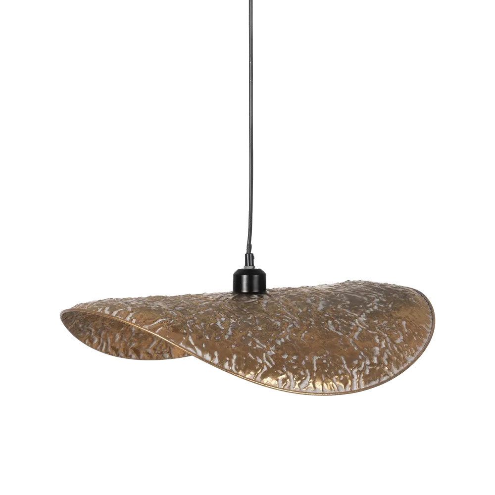 Gold metal sculpted ceiling lamp pendant light from AK Interior Living.